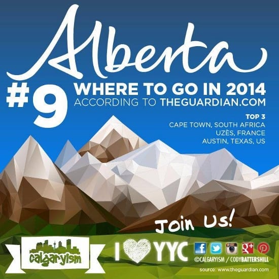 Alberta Top Travel Destination 2014 UK The Guardian Newspaper Infographic