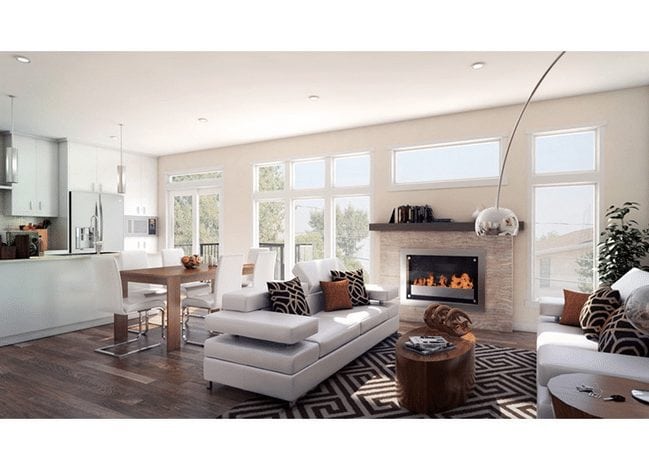 new northwest calgary townhome interior living room area