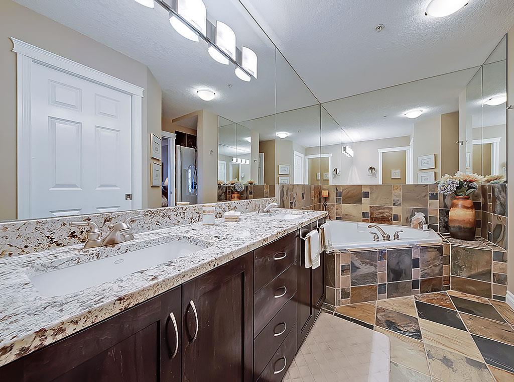 Bathroom at Copperwood condos for sale in Spruce Cliff, Calgary